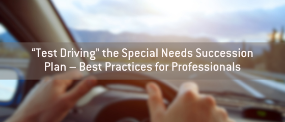 “Test Driving” the Special Needs Succession Plan – Best Practices for Professionals